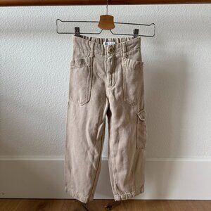 Zara Toddler Light Weight Cotton Linen Utility Cargo Pant Size 6 Soft Unisex